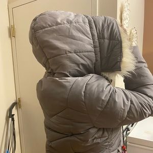 Nice heavy Jessica Simpson winter coat with a big fur hood!